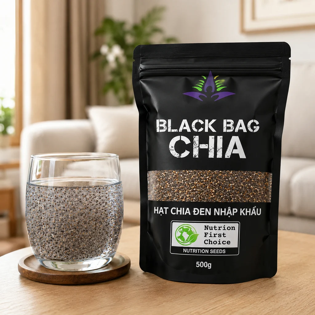 Hạt Chia Đen Hữu Cơ Black Bag - 500G - Ảnh 3