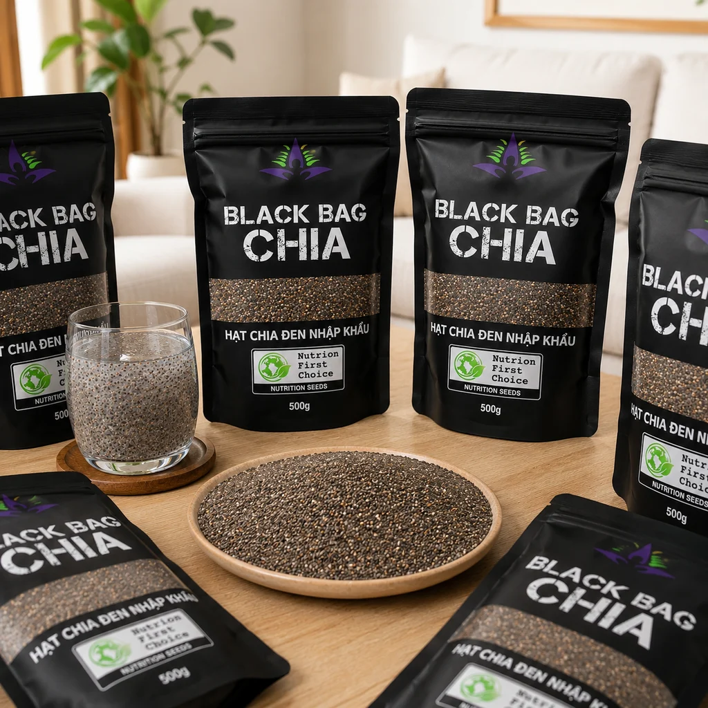 Hạt Chia Đen Hữu Cơ Black Bag - 500G - Ảnh 2