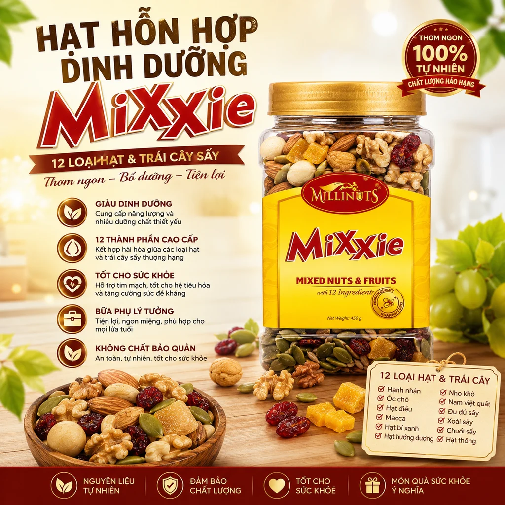 Hạt Hỗn Hợp Dinh Dưỡng Healthy Organic Mixxie Millinuts - 450g - Ảnh 5