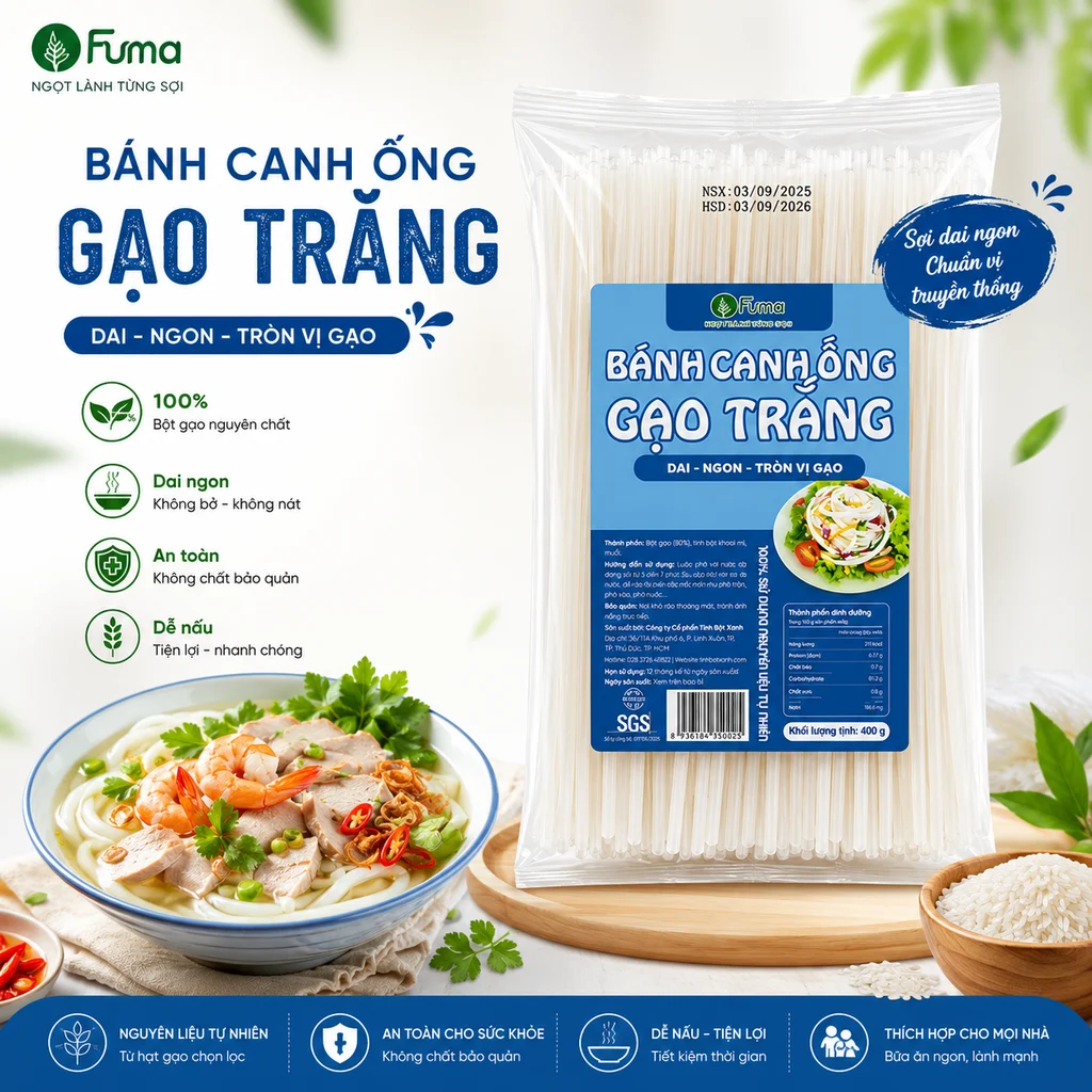 Bánh Canh Ống Gạo Trắng Fuma - 400g - Ảnh 2